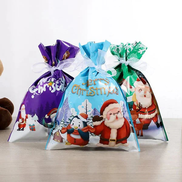 1-Second Gift Wrap-Drawstring Christmas Gift Bag (Biodegradable)